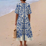 Heather - Embroidered Blue Dress