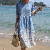 Josie - Dress with Plant and Flower Print
