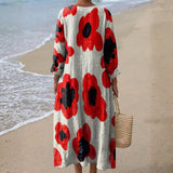 Georgia - Floral Maxi Dress in Red