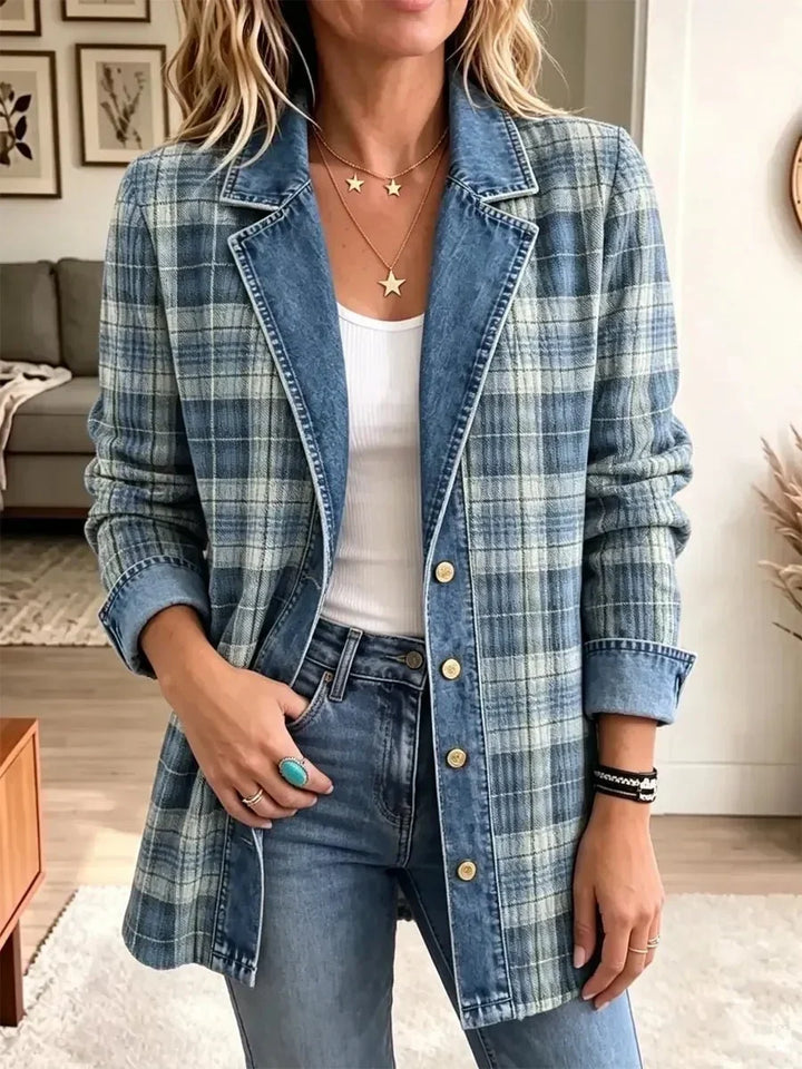Leah | Retro Art-Print Denim Jacket