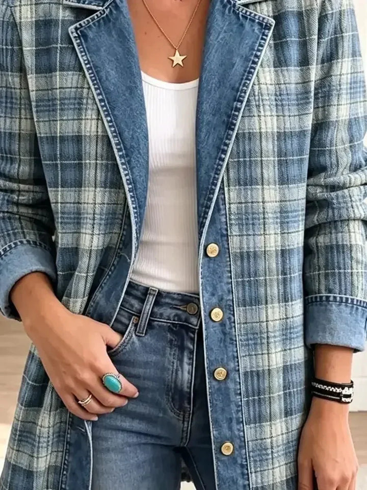 Leah | Retro Art-Print Denim Jacket