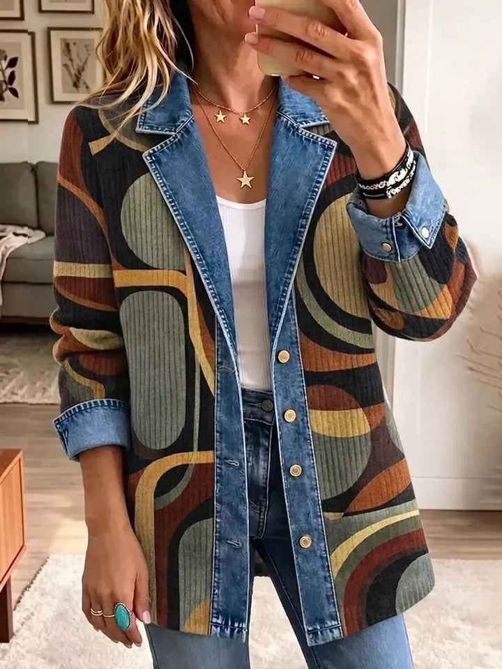Stella | Vintage Abstract Denim Jacket