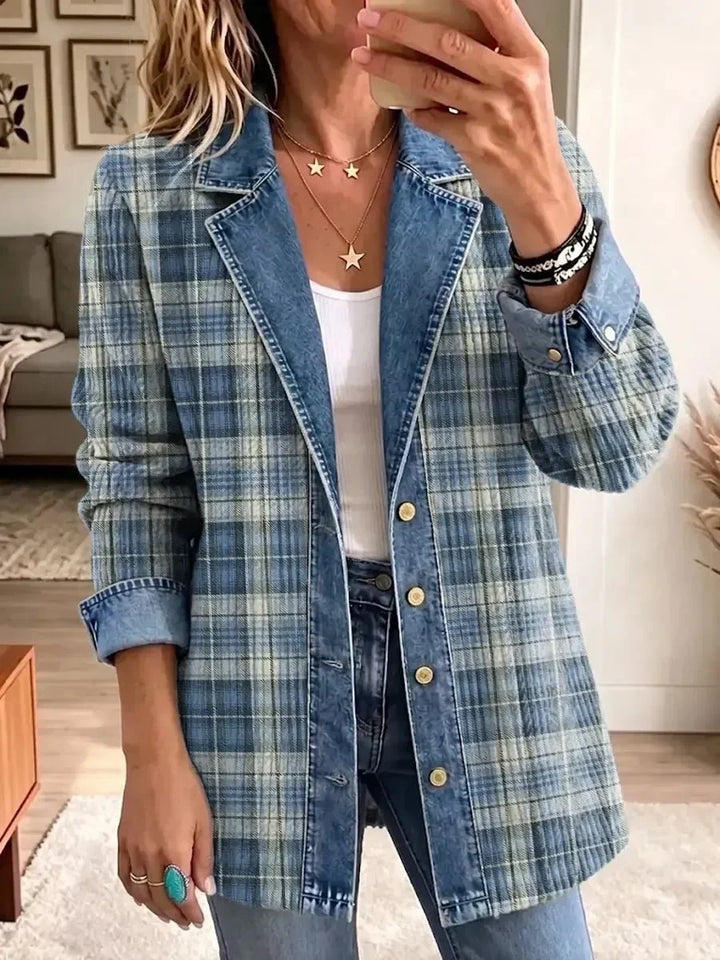 Leah | Retro Art-Print Denim Jacket