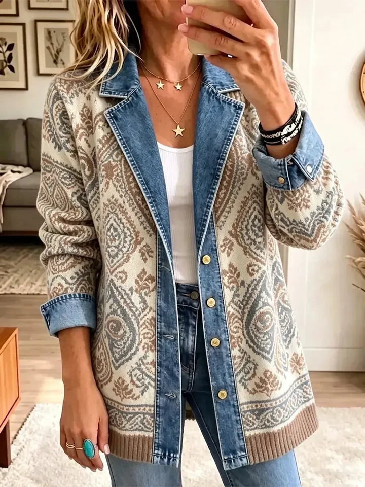 Savannah | Retro Boho Patchwork Denim Jacket