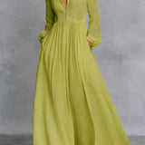 Maya - Flowing Button-Front Maxi Dress