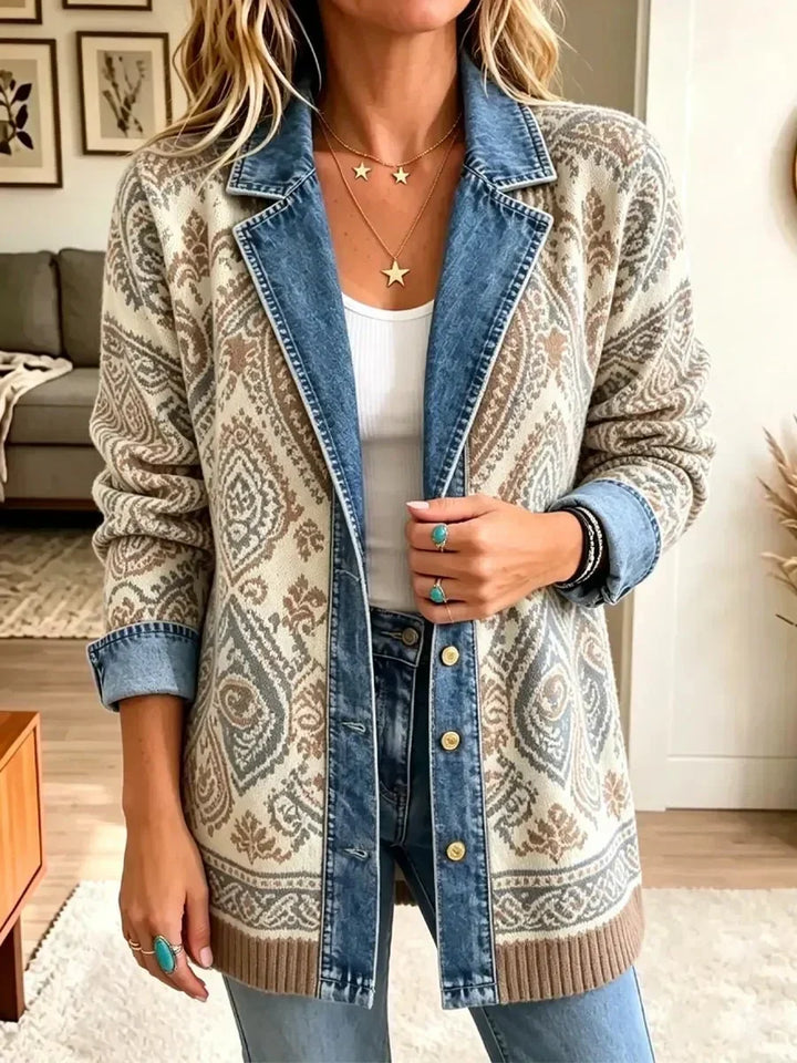 Savannah | Retro Boho Patchwork Denim Jacket