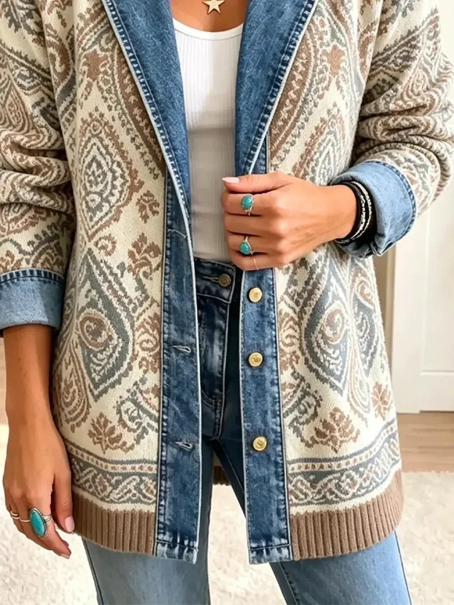 Savannah | Retro Boho Patchwork Denim Jacket