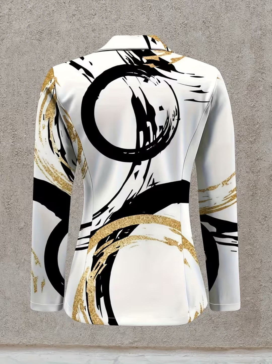 Olivia | Women's Black and Gold Abstract Blazer