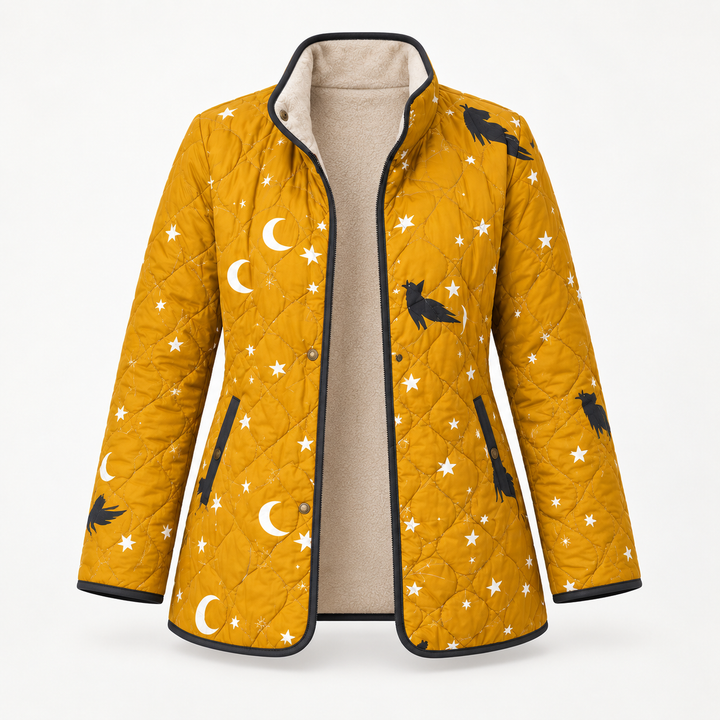 Savannah - Cat and Star Print Quilted Jacket