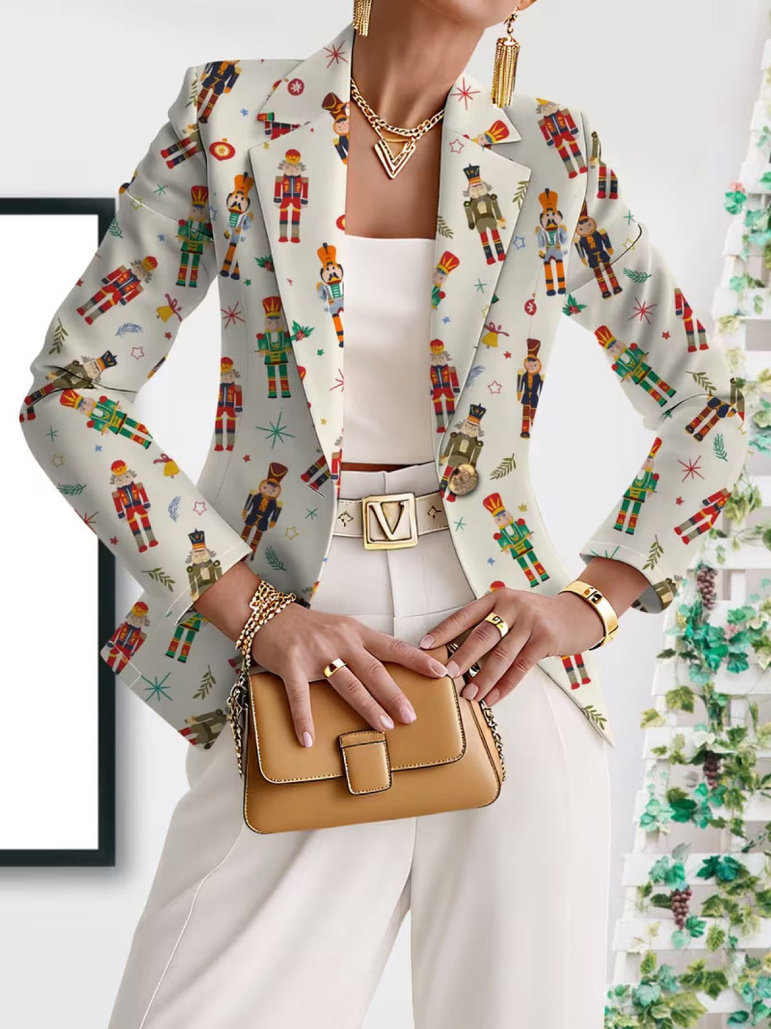 Grace | Women's Nutcracker Print Blazer