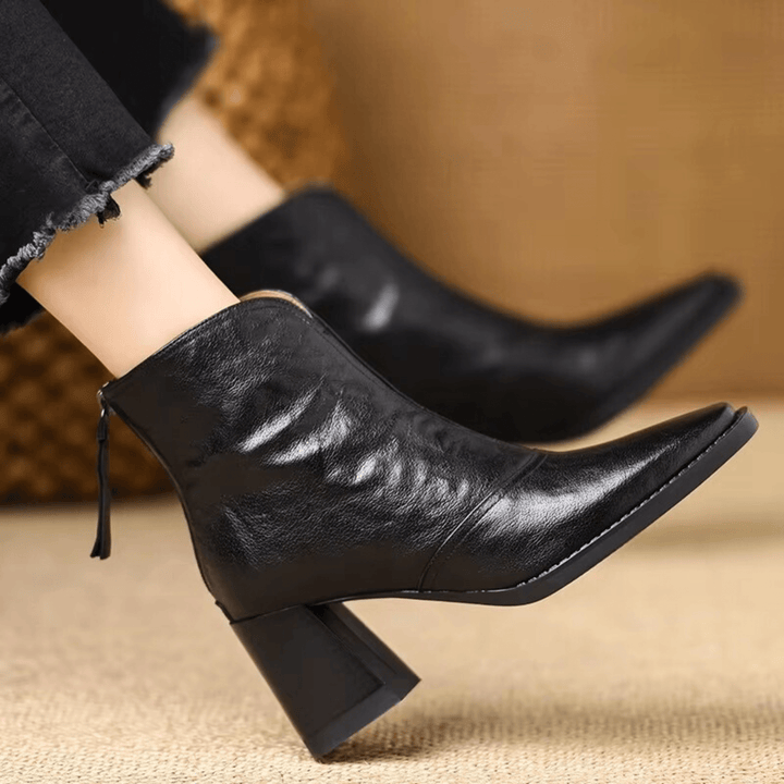 Delia | Luxury Mid-Heel Ankle Boots